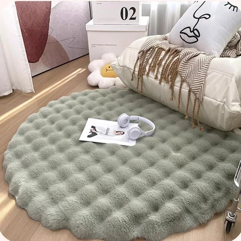 Tapete Para Sala Redondo Peludo Quarto Pelúcia Felpudo Miabeli