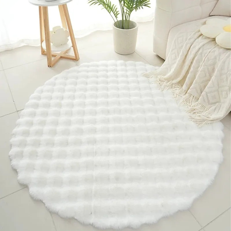 Tapete Para Sala Redondo Peludo Quarto Pelúcia Felpudo Miabeli
