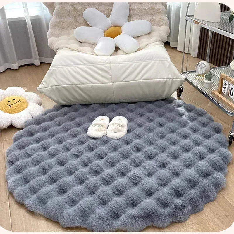 Tapete Para Sala Redondo Peludo Quarto Pelúcia Felpudo Miabeli