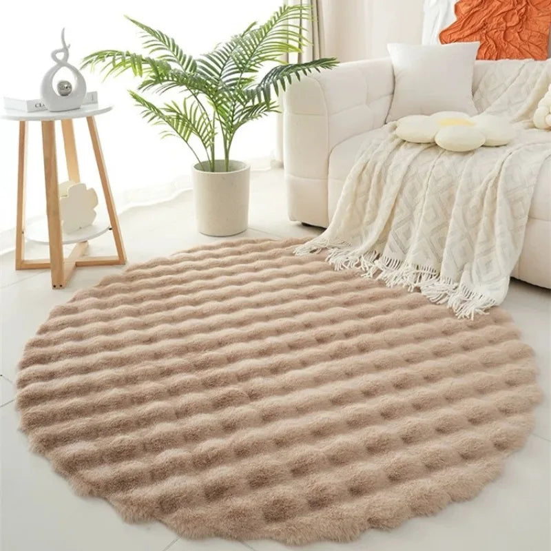 Tapete Para Sala Redondo Peludo Quarto Pelúcia Felpudo Miabeli