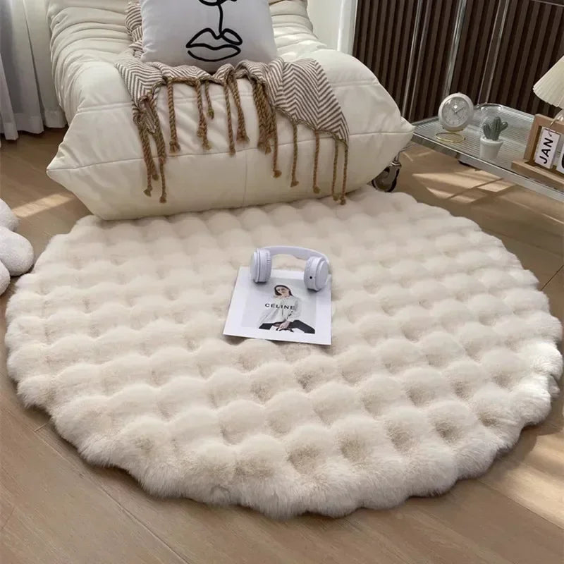 Tapete Para Sala Redondo Peludo Quarto Pelúcia Felpudo Miabeli