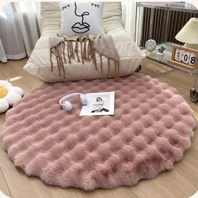 Tapete Para Sala Redondo Peludo Quarto Pelúcia Felpudo Miabeli